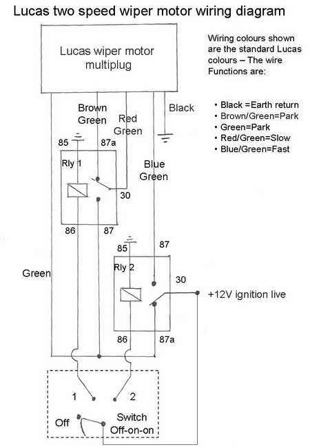 Wiring a lucas 2-speed/park,wiper